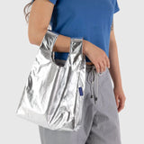 Baby Baggu Metallic Silver Reusable Bag Recycled Nylon Sustainable