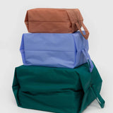 Baggu 3d Zip Pouch Travel Set Canyon Green Blue Rust