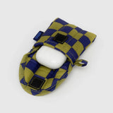 Baggu Puffy Earbuds Case Pear Navy Check Nederland Europe