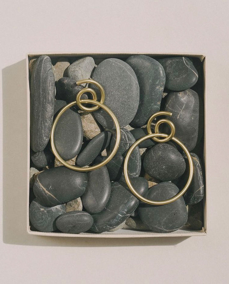 Natalie Joy Jewelry Statement Earrings Thru Hoops Brass Europe