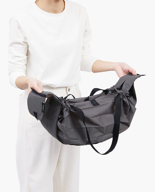 Shupatto Compact Large Charcoal pleated foldable bag NL Utrecht