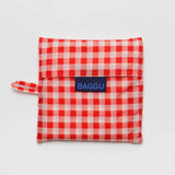 Standard Baggu Red Gingham Checkered Print Reusable Bag Europe