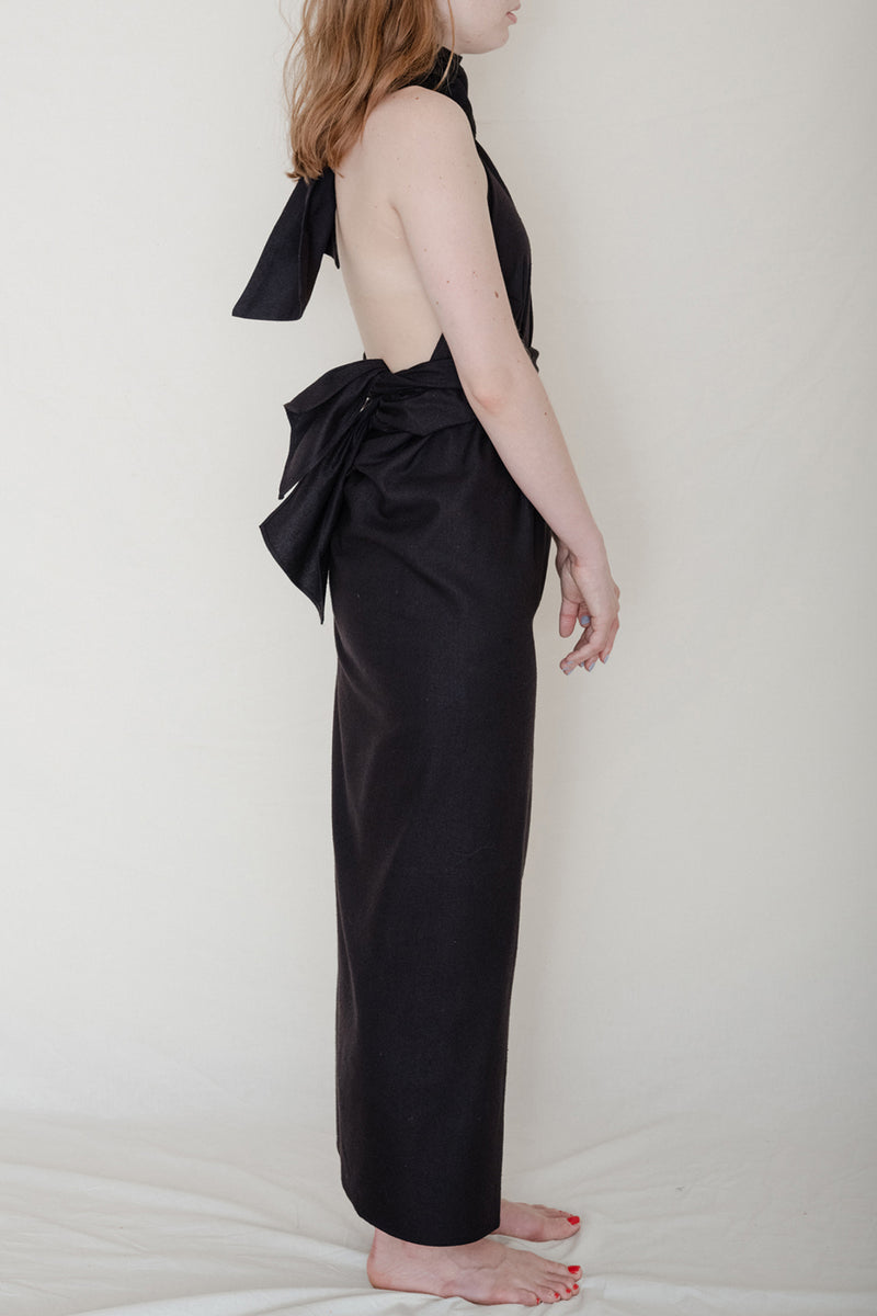 Baserange | Black Napkin Dress Raw Silk | SALE! — The Domestic